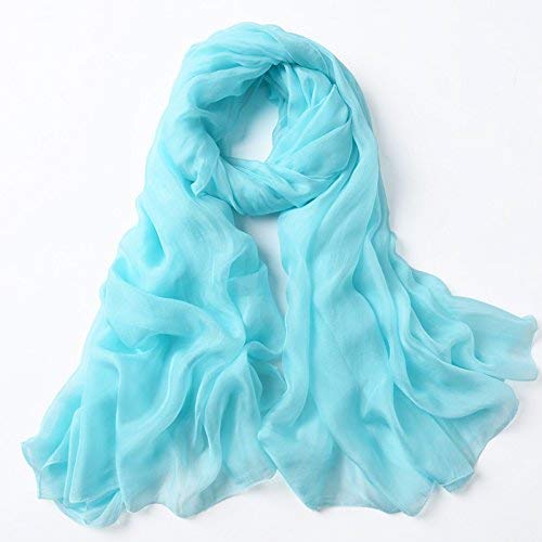 FLYRCX Summer soft silk scarf tapered color long light weight lady sunscreen shawl 200cmx140cm