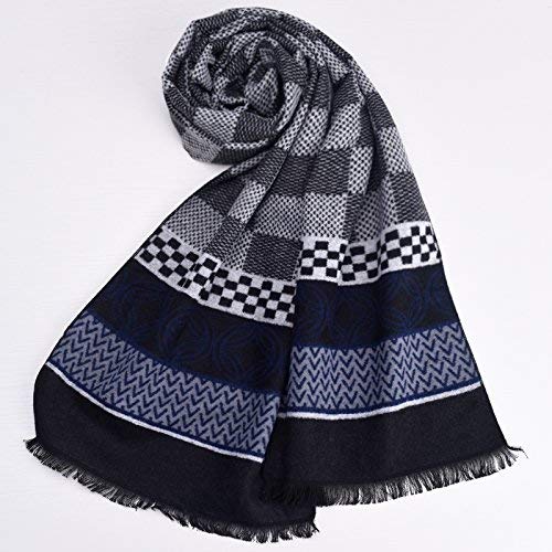 FLYRCX Men's autumn and winter soft and comfortable striped long scarves 185cmx30cm