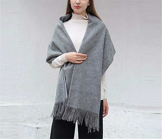 DIDIDD Scarf-wool scarf thickens warm lady autumn winter shawl
