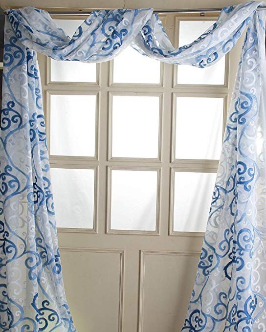 TSC Faux silk sheer with scroll colored 48