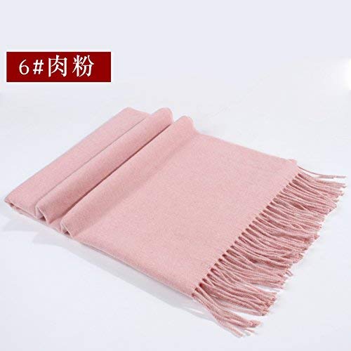 FLYRCX Simple continental lady autumn and winter warm thickening wool cashmere scarf shawl dual-use 200cmx70cm